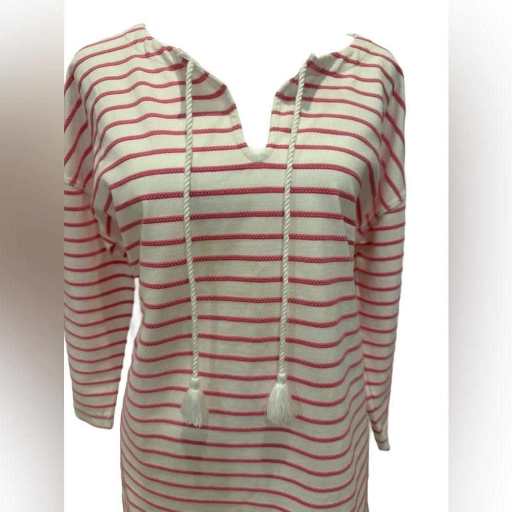 Talbots Pink and White Striped Ladies Top. Medium - Picture 6 of 7